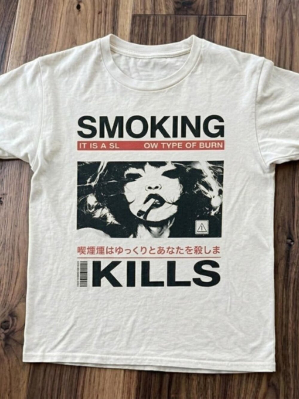 Dark Aesthetic Graphic Tee: Smoking Kills Print